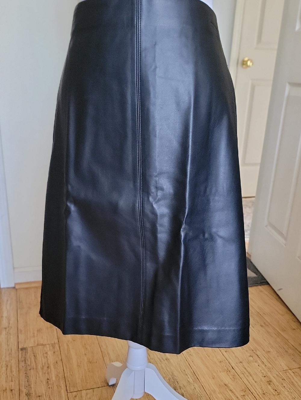 Chico's Black A-Line Leather Skirt